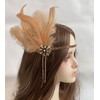 changyexi Champagne Feather headband Flapper Headpiece - Rhinestone Accent 1920s
