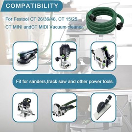 Suction hose D27x10m, vacuum pipe D27x10m, Suitable for Festool CT25/26/36/36/48/MIDI/MINI vacuum cleaner tube compatible.