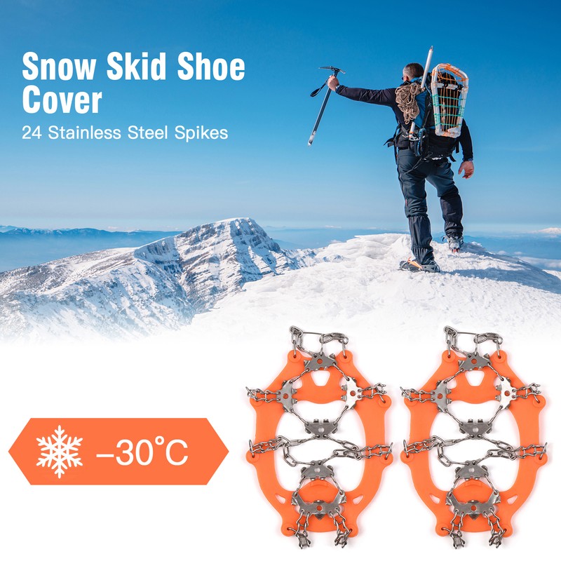 201 Stainless Steel 24 Teeth Ice Claw Snow Anti-slip Shoe