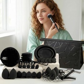 49 Piezas Set de Brochas de Maquillaje Profesional Completo, Juego de Brochas para Viajes y Uso Diario, Juego de Brochas para Maquillar Ojos Mejillas 