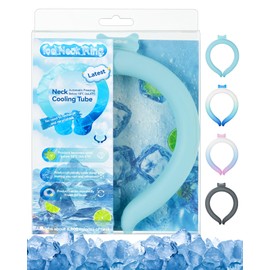 Neck Cooling Tube Wraps Neck Ice Pack Wrap Neck Coolers for hot Weather Gel Reusable Wearable Ice Ring Neck Cooler Personal Gel Cooling Neck Wraps for Summer Heat Hot Flashes Freezer Below 64.4℉