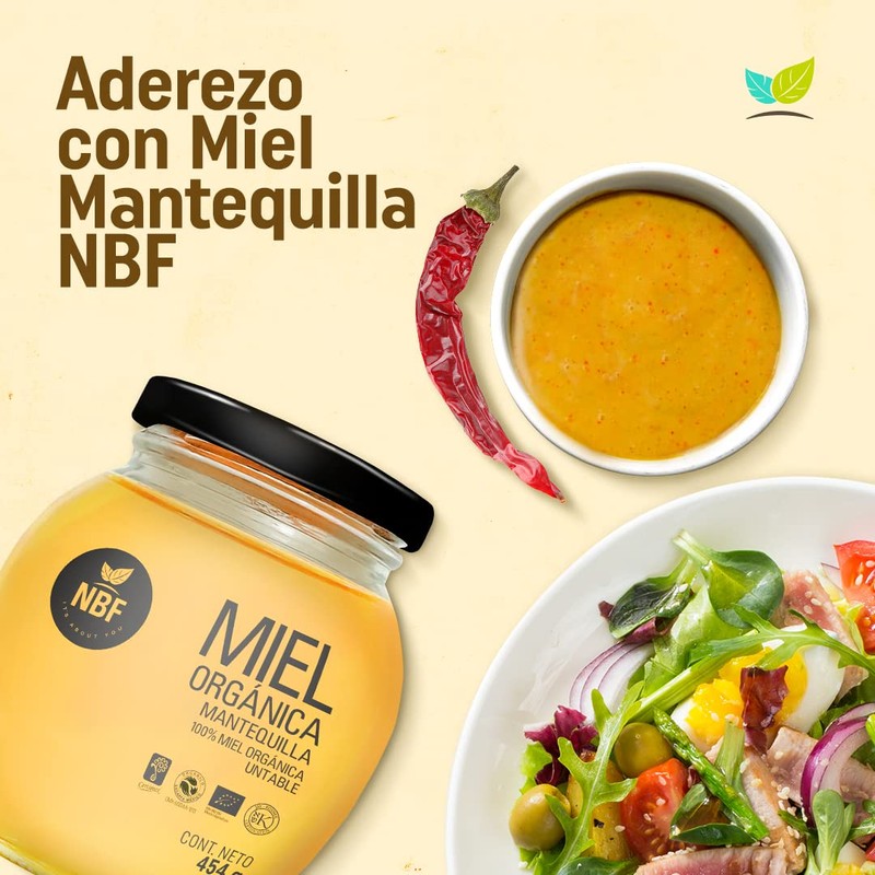 NBF Miel de Abeja Mantequilla Pura Organica 454gr 100% Natural
