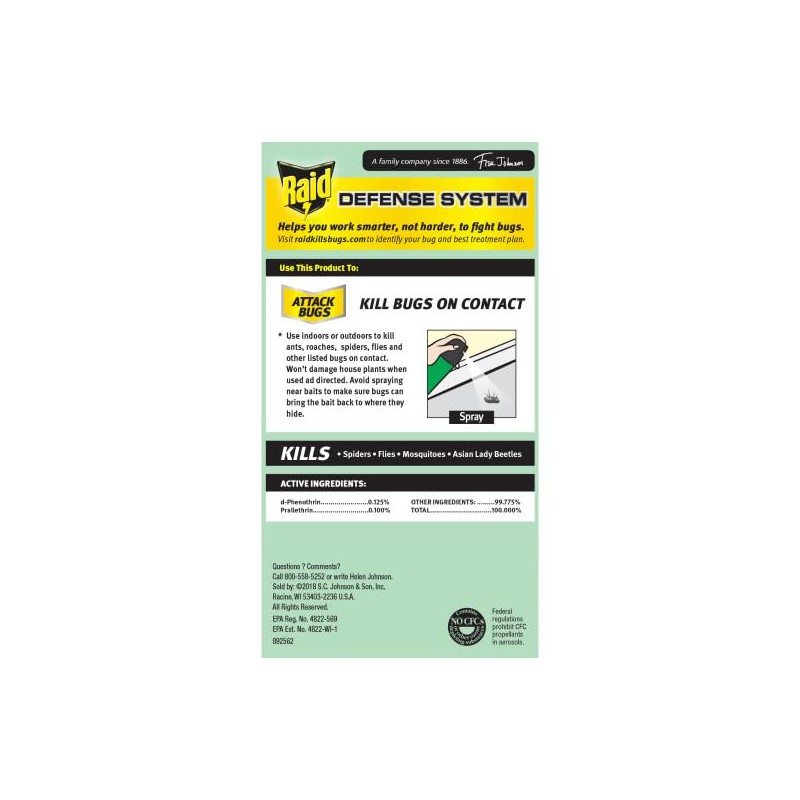 Raid House and Garden Insect Killer Insecticide Aerosol Spray -