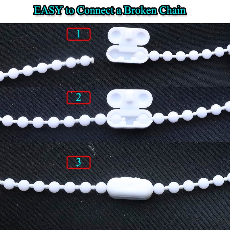 20 Pack Bead Chains Connector, 4.5mm #10 Ball Chain Cord