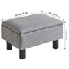IBUYKE Storage Ottoman Footrest Stool with Linen Fabric, Rectangular, Flip