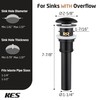 Ceramic Cap Sink Drain Strainer with Overflow, KES Black Bathroom