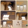 Smart Remote Control Night Light Socket,2AC+3USB Fast Charging,Wall Outlet Night