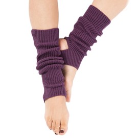 AVILMORE Women's Yoga Leg Warmers Socks - Cold Weather Protection and Air Conditioning Countermeasures for Women's Yoga Socks Pilates, purple, Free size