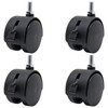 SWZHAI Locking Casters Set of 4, M8 Threaded Plastic Stem