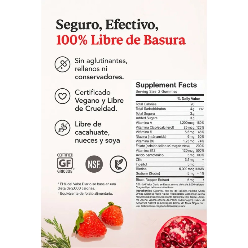 Hairtamin Vegan Gummy Stars Vitaminas Para El Cabello 60