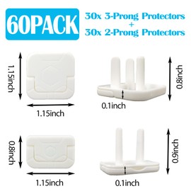 60pcs Outlet Covers Baby Proofing,Electrical Plug Covers for Protector Child Safety with Hidden Handle Socket Covers to Prevent Children from Shock Hazard