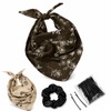 Head Scarf Hair Tie Set - Head Scarf - Silk