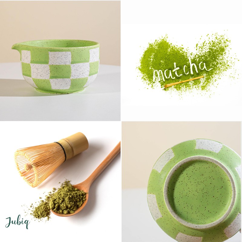 Jubiq Matcha Whisk Set - 8Pcs Ceramic Matcha Kit for