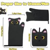 NIGOWAYS Oven Mitts,Cute Cat Design Cooking Glove,Quilted Cotton Lining,Heat Resistant