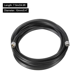 MECCANIXITY 50 Ohm UHF Male to UHF Male Coaxial Cable RG8 7.5M/24.6ft 10mm Jumper CB Antenna Cable Low Loss for Radios, Antennas, SWR Meter, Analyzer