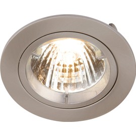 Knightsbridge IP20 230V/12V GU10/MR16 Brushed Chrome Recessed Fixed Twist & Lock Downlight, Aluminium