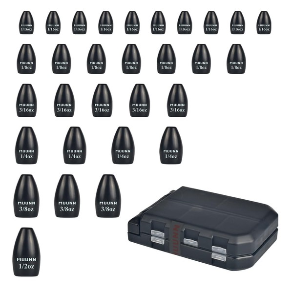 MUUNN 30Pcs Tungsten Bullet Fishing Weights Sinkers Kit, Tungsten Flipping