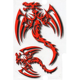 1 Sheet - Dragon Red Sticker Motorsport Motocross Car Tuning Sticker Film 1 Sheet 270 mm x 180 mm Weatherproof or for Model Making