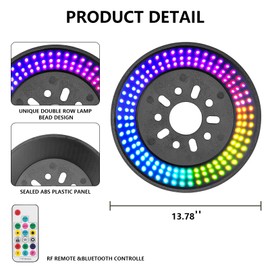 Riasdy RGB Spare Tire Light Third Brake Light LED Wheel Light Compatible with Jeep Wrangler Accessories 2007-2018JK/JKU & 2018+ JL/JLU