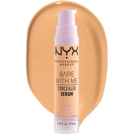 NYX Professional Makeup Bare With Me Concealer Serum, suero + corrector ligero de cobertura media con fórmula vegana, hidratación hasta por 24H, 9.6ml – Tono Golden (Dorado)