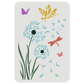FINGERINSPIRE Dandelion Stencil 29.7 x 21 cm Reusable Butterfly Drawing Stencils Dragonfly Stencil Flying Dandelion Stencil for Painting on Wood, Walls, Furniture and Fabrics