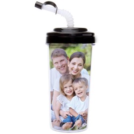 20 oz. Create Your Own Travel Tumbler with Bendy Straw (Black) by Thermo-Temp