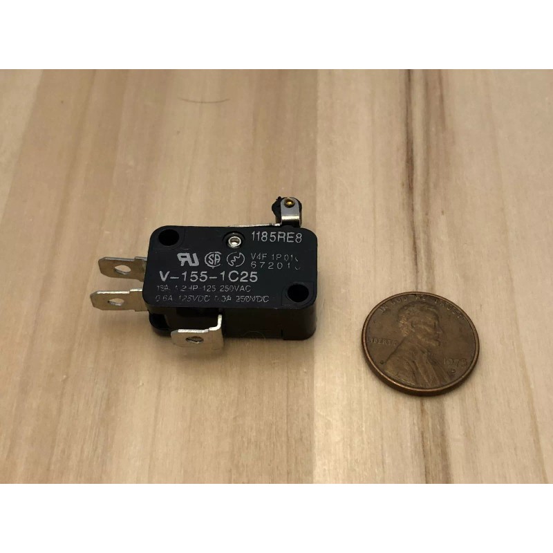 Endlessparts 2 Pieces Black V-155-1C25 MICRO SWITCH SPDT HINGE ROLLER