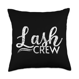 Lash Crew Lash Lounge & Lash Bar Quote Vintage Eyelash Tech Artist Lash Crew Throw Pillow, 18x18, Multicolor