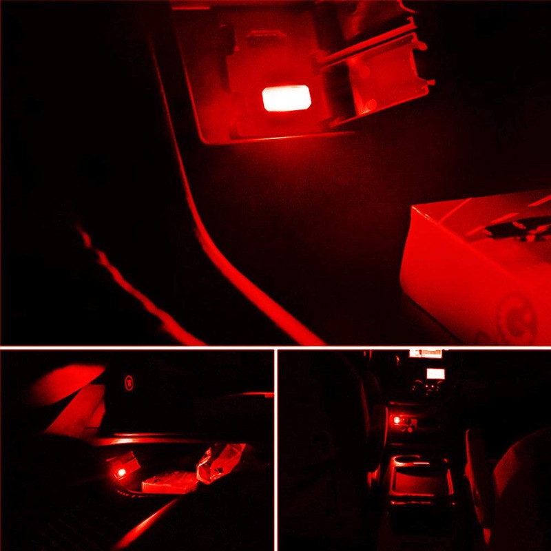 iJDMTOY Brilliant Red USB Plug-in Miniature/Nano LED Car Interior Ambient