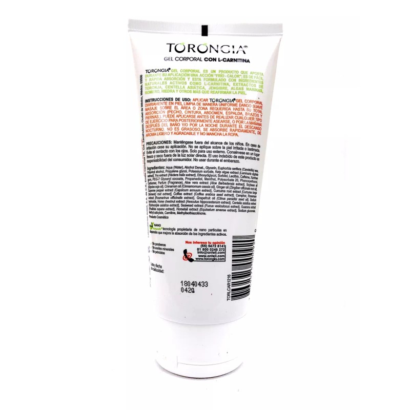 Torongia Gel Corporal Con L-carnitina 180 Grs.