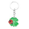 BOOMTOP Key Ring Lucky Charm Clover Ladybird Four Leaf Clover