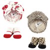 Hudson Baby Girls Turban and Socks Set, Red Rose Leopard,