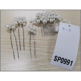 GENBREE 4PCS Pearl Bride Wedding Hair Comb Silver Hair Piece Bridal Hair Accessories for Women