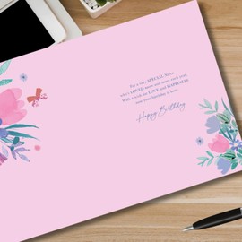 Words 'n' Wishes Niece Birthday Card - Happy Birthday Card with Floral Balloons Design and Foil Details - Birthday Card for Women/Girls