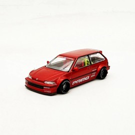 Diecast Model Car Compatible with Kaido House x Mini GT 1:64 Honda Civic (EF) Kaido Works V2 (Red) Limited Edition KHMG156