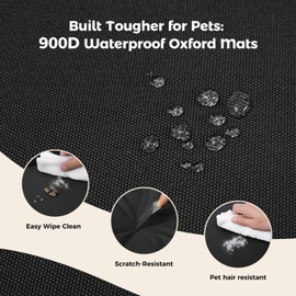 Miguel Oxford Outdoor Waterproof Dog Bed for Metal Dog Crates Water-Resistant All Weather Pet Mat Durable Easy Wipe Clean Travel Indoor Outdoor Puppy Cat Crate Bed 36inch, Black