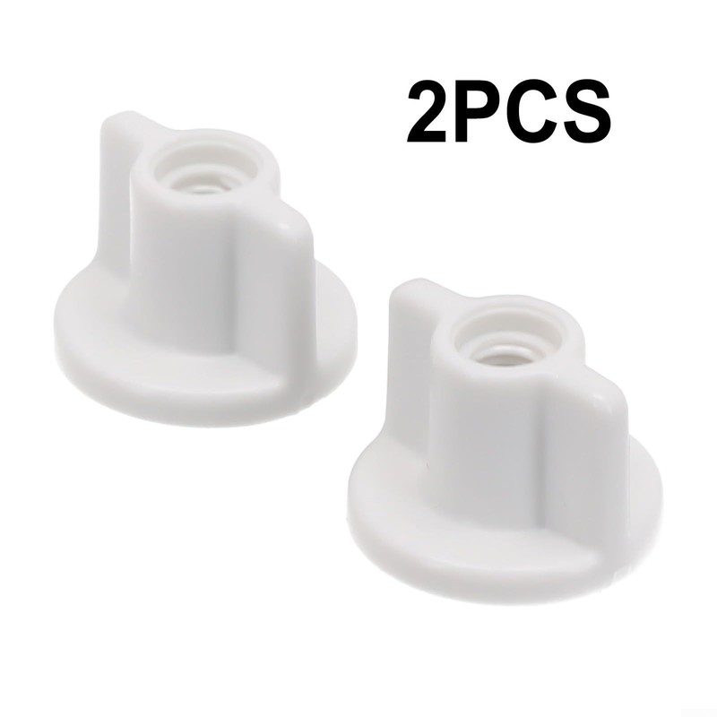 2 x RELIABLE 6MM TOILET LID SCREW NUTS - WHITE