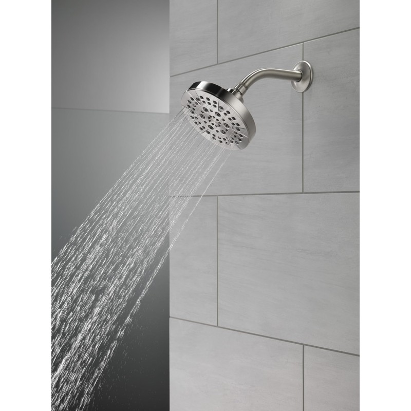 Delta 6-Setting Brushed Nickel Shower Head with High Pressure Spray,