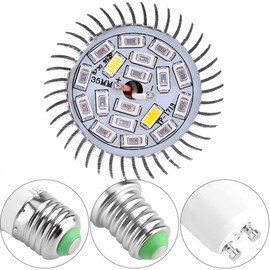 Haofy LED Grow Light Bulb, Gu10 Plant Light 18W Full Spectrum Plant Light for Indoor Plants Greenhouse Vegetables Succulent Hydroponics Organic Seedlings, 18 LED E27/E14/GU10(E14)