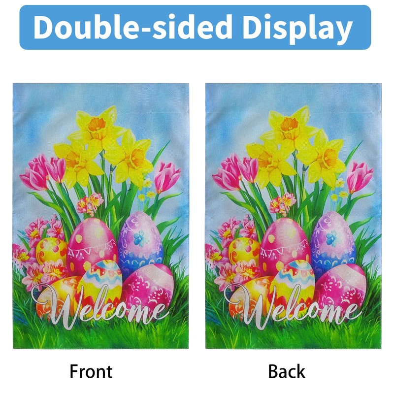 Flagpark Easter Garden Flag 12X18 Inch Double-Sided, Happy Easter Decorations