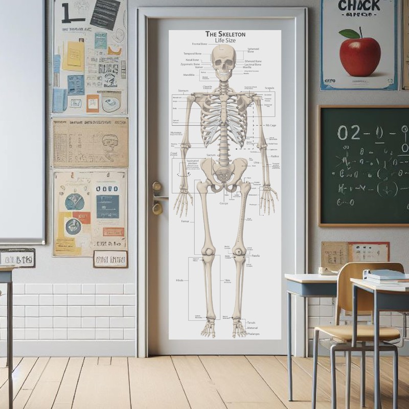 Life Size Skeleton bones named Poster for classroom or lab