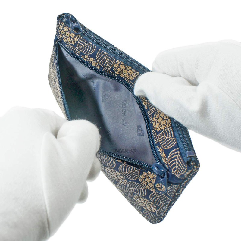 Indenya Inden No. 6 Pouch, Deer Leather, Navy Blue Base