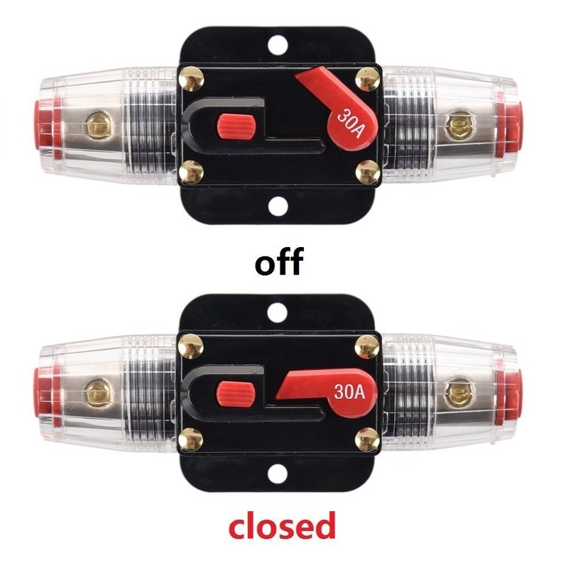 RKURCK 30 Amp Circuit Breaker Manual Reset Inline Fuse Inverter