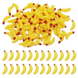 200pcs Realistic Soft Plastic baits, Soft Artificial Bread Worm Bait, Fake Maggot Fake Worms Bait, Suitable for Artificial Bread Worm baits of red Fish and sea bass