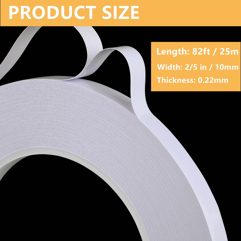 PLAXIARY 10mmx25M Thin Double Sided Tape Strong Adhesive Two Sided