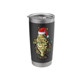 Xmas Lights Santa Hat Crappie Fish Christmas Stainless Steel Insulated Tumbler