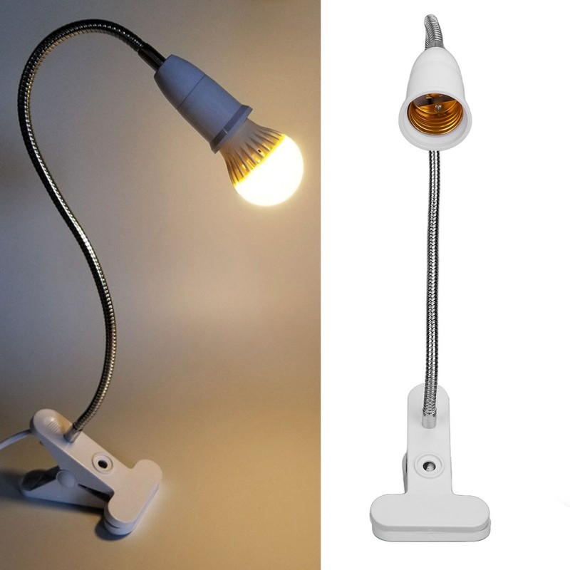 Desk Clip Clamp Lamp Holder LED E27 Light Socket Adjustable