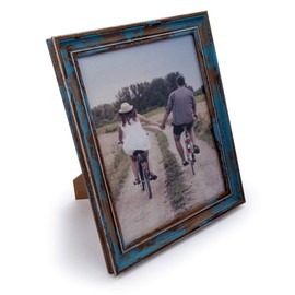 Truu Design, Decorative Distressed Weathered Wooden Look Picture Frame, 8 x 10 inches, Blue