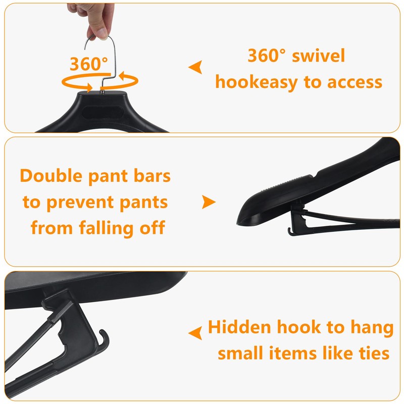 DEDU Plastic Extra Wide Shoulder Suit Hangers for Men 6