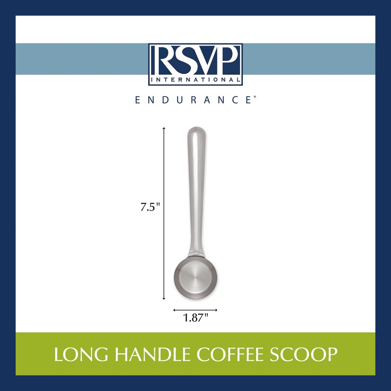 RSVP International Coffee Scoop Collection, 2-Tablespoon, Long Handle, Stainless Steel